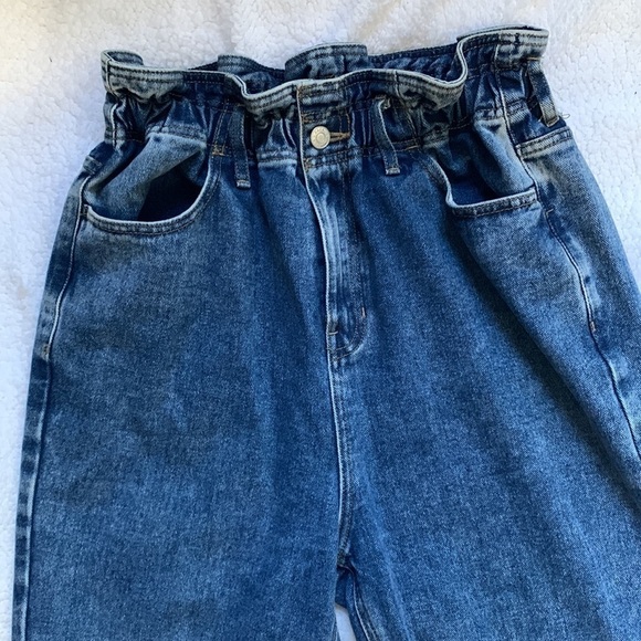PACSUN Paperbag elastic Waist high-rise vintage Mom Jeans - Picture 6 of 10